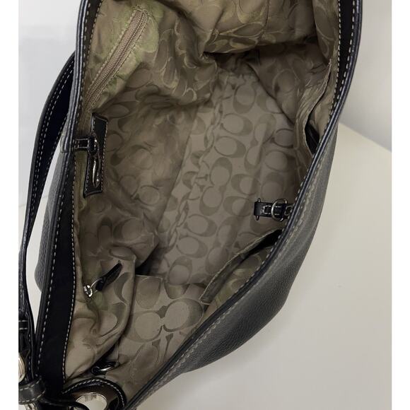 Coach Shoulder Bag Leather Black Authentic NoK05S-5715 - Picture 8 of 14